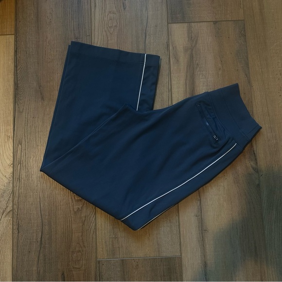 Athleta Venice Stripe Wide Leg Track Pant Granite Blue Sz XS Petite - Picture 6 of 9